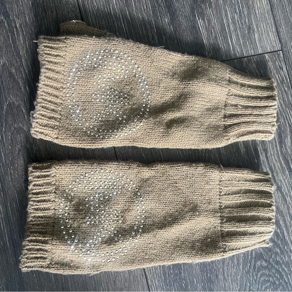 Micheal Kors Knit Arm Warmers with Bling Accents